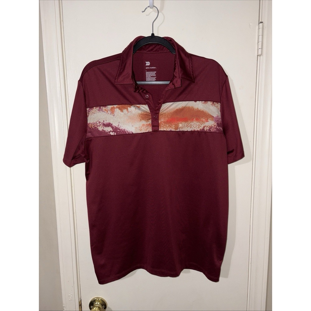 All in motion Polo Shirt Men's Size Medium Short Sleeve Large Athletic Feel